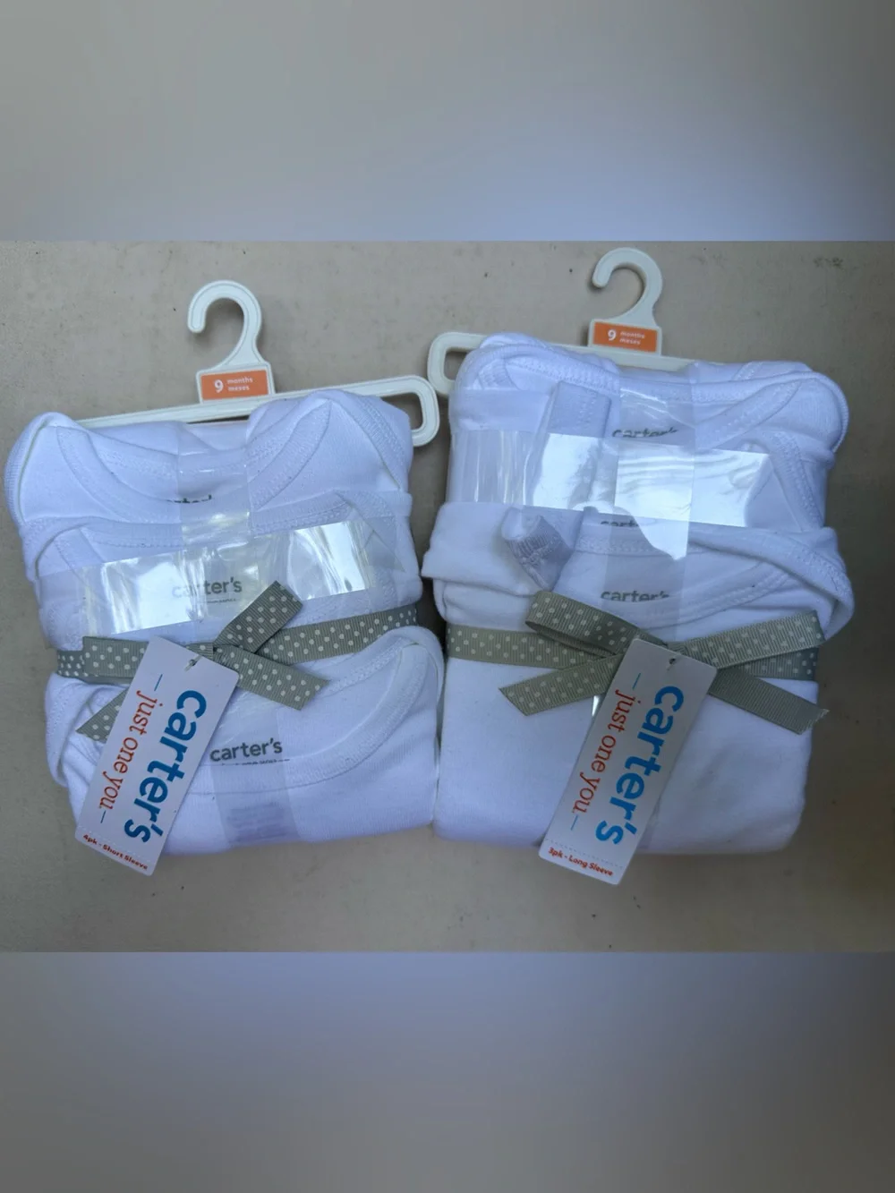 NWT Carter's White 9M Onesies Set